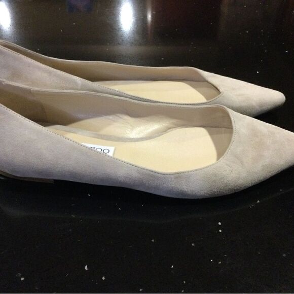 JIMMY CHOO Natural Romy Suede Ballet Flats - Picture 3 of 7